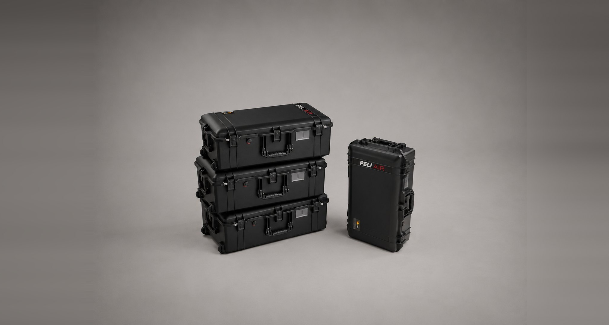 Maletas de transporte Peli Air con el equipo de captación, desplegable en cualquier localización
